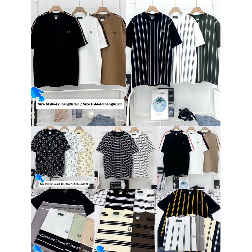 🔥เสื้อยืดแบรนด์เ ฟ ร ด เพอรี่ Size M  F สิ้นค้าขายดี🔥