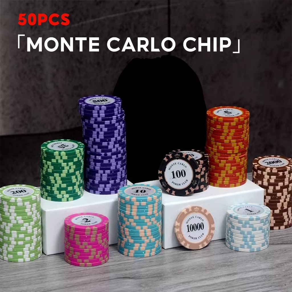 【50 ชิ้น】Monte Carlo ชิป บิงโกมาร์กเกอร์ ตัวเลข  14g/pcs ของเล่นสําหรับเด็ก