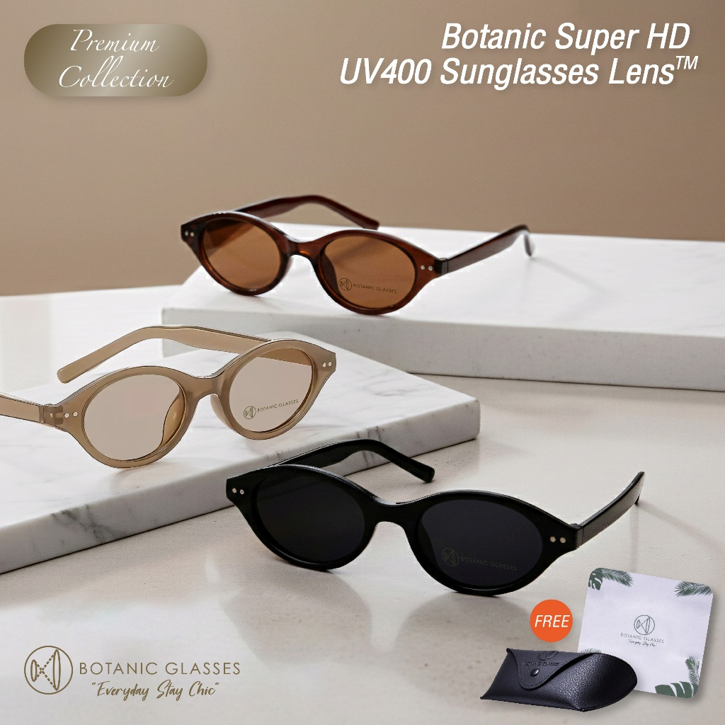 Botanic Glasses แว่นกันแดด กัน UV400 Premium Collection มีกรอบ 3 สีให้เลือก น้ำตาล น้ำตาลอ่อน และดำ