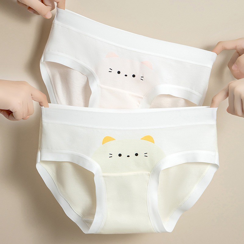 CHIC BRA [แพ็ค 5 ตัว] Cat collection กางเกงในลายแมว กางเกงในเนื้อผ้านุ่ม ยืดหยุ่นได้ดีทรงเต็มทรง ราคา ถูกที่สุด ดีลบีเคเค แกลเลอรีภาพที่ 6