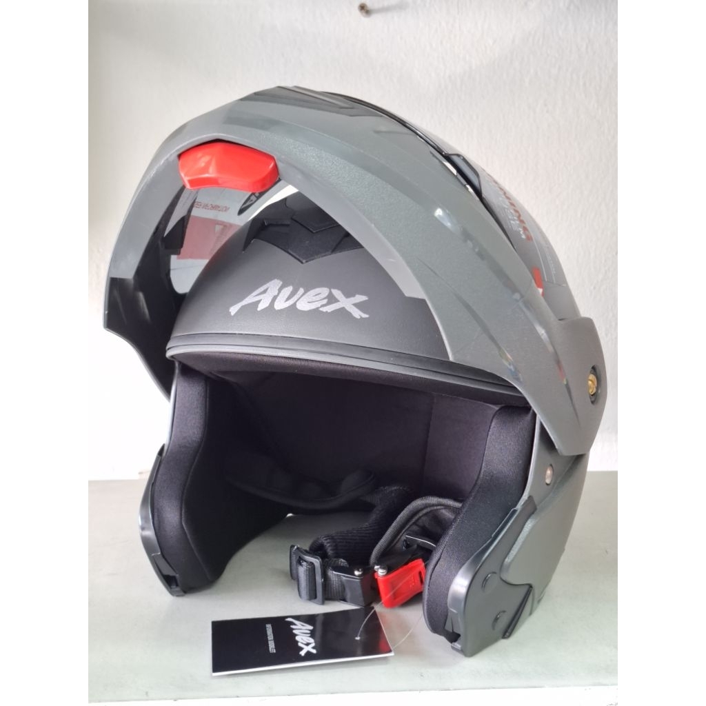 หมวกกันน็อค ยกคางได้ Avex Crux ครัซ สีเทาด้าน