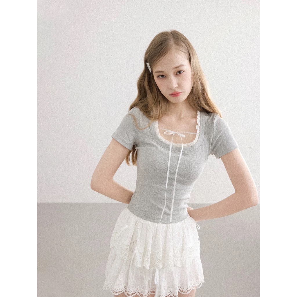 gurls.girl | yuju mist ribbon top