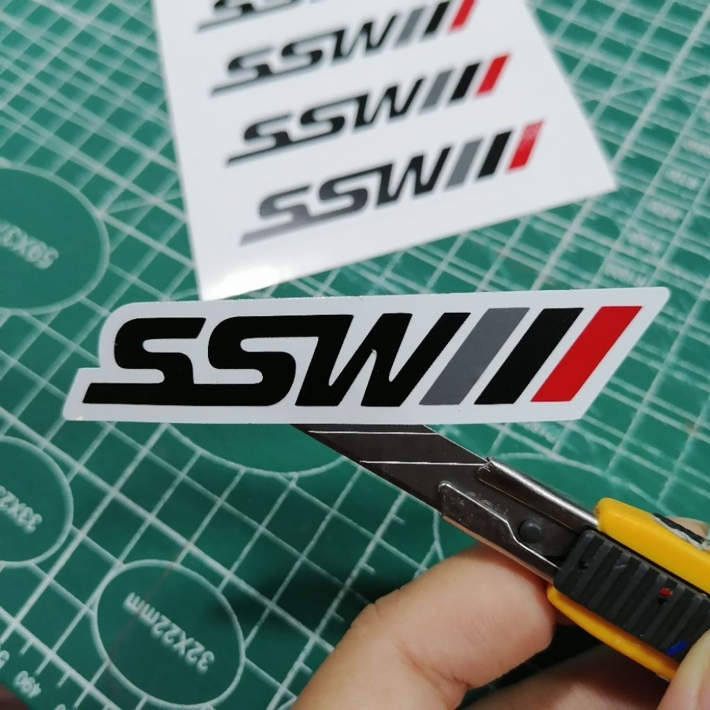 สติ๊กเกอร์ติดล้อ SSW งานตัดไดรคัทPVCกันน้ำ