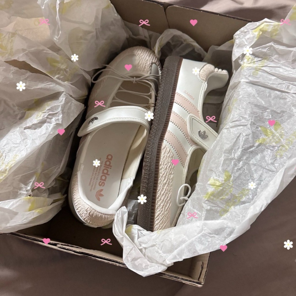 รองเท้า Adidas Samba Jane size 40 / 6.5 UK — White pink สีชมพู 🎀🥛