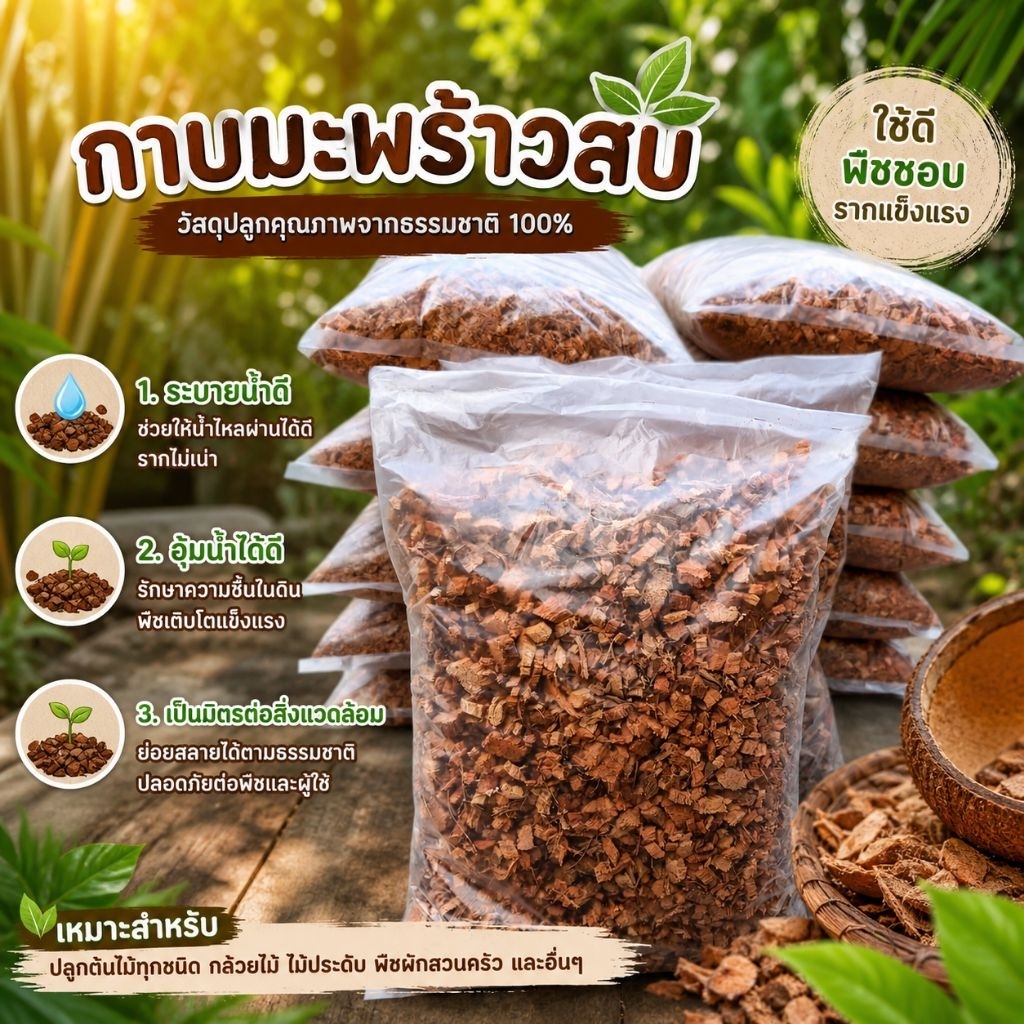 กาบมะพร้าวสับ อย่างดี ส่งไว มะพร้าวสับ กาบมะพร้าวสับ