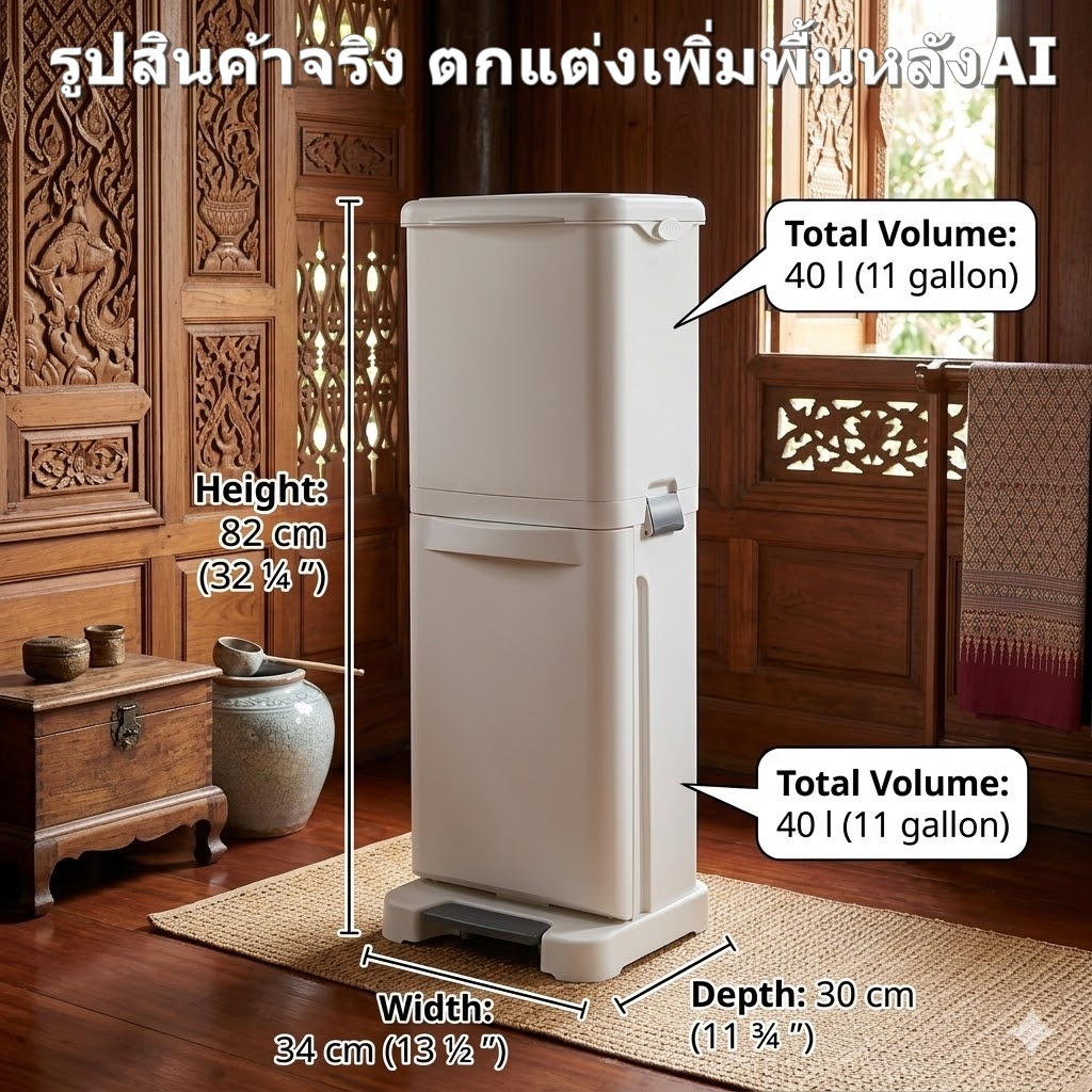IKEA goerbra ถังขยะ 2 ชั้น เหยียบเปิดฝา