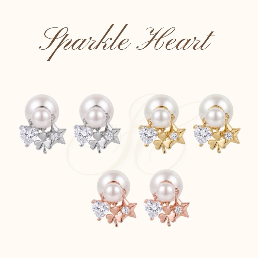 Socrush.bkk | SPARKLE HEART earrings | SE-103 | ต่างหู หัวใจ เพชร