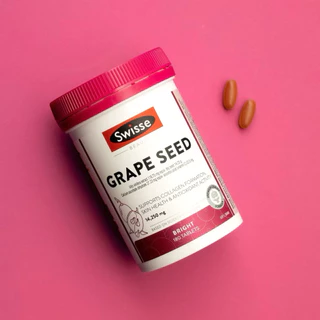 Swisse Grape Seed สารสกัดจากเมล็ดองุ่น ผิวกระจ่าง ใส ลดริ้วรอย จุดด่างดำ ฝ้า กระ (แบ่งขาย 30/60 เม็ด)