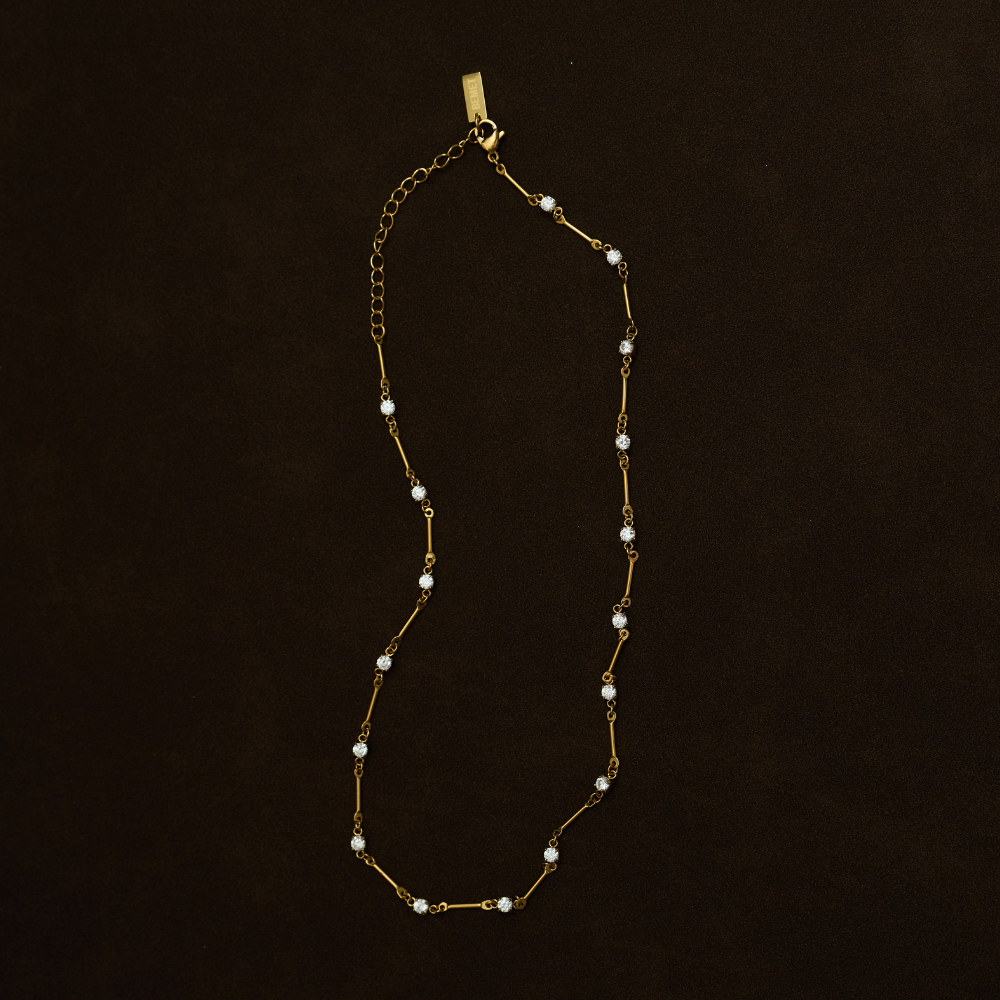 Bemet amina circle gem choker สร้อยคอสแตนเลส