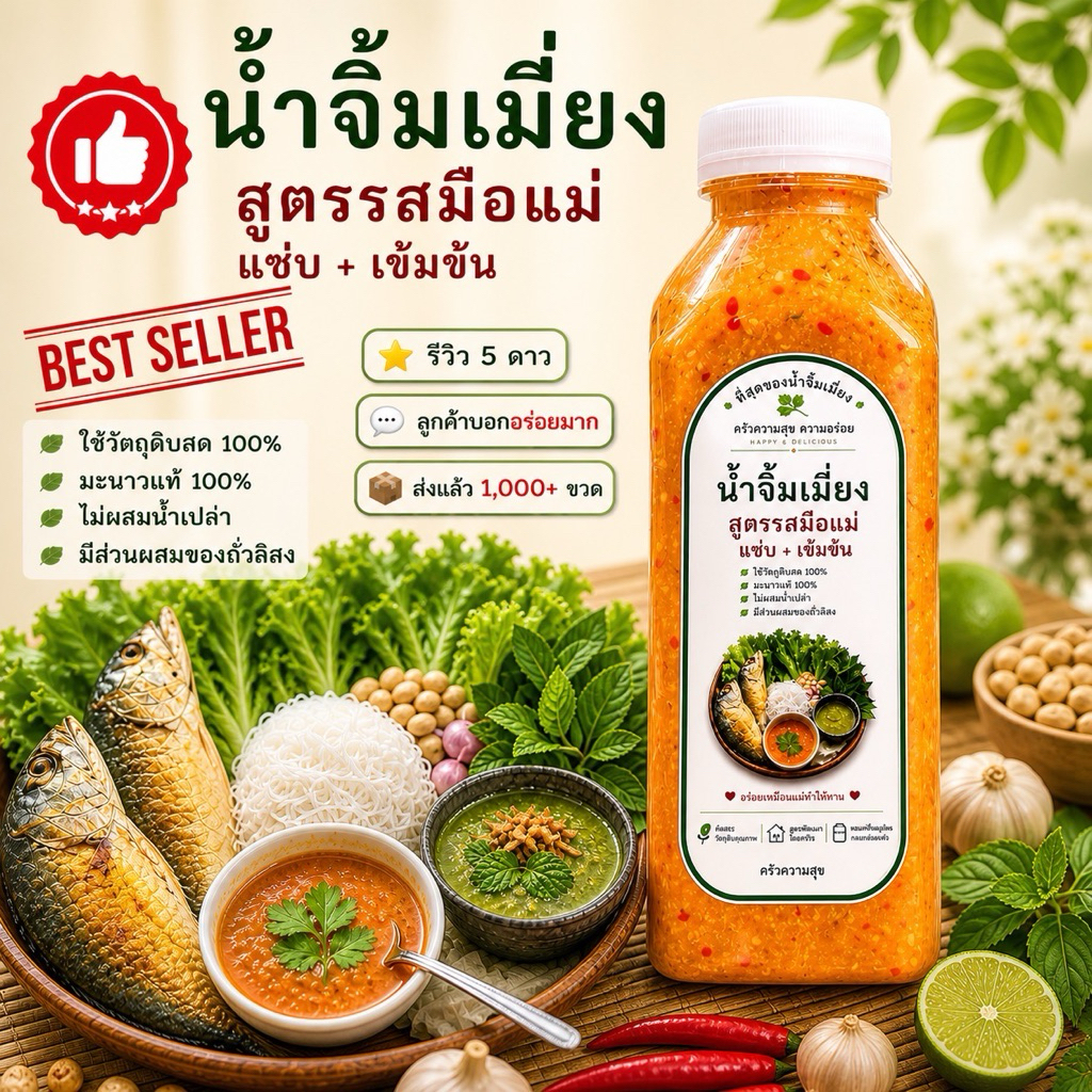 น้ำจิ้มเมี่ยง (ถั่วลิสง)สูตรรสมือแม่ โฮมเมด สดใหม่ทุกวัน แซ่บ เข้มข้น ครบรส – โปรปัง