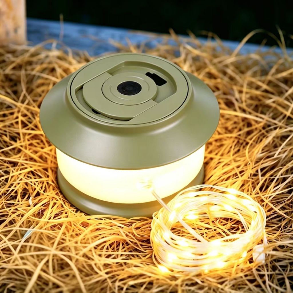 ไฟตั้งแคมป์ LED ไฟเต็นท์ แบบหมุนมือ สายไฟยาว20เมตร แสงวอร์ม ไฟประดับ