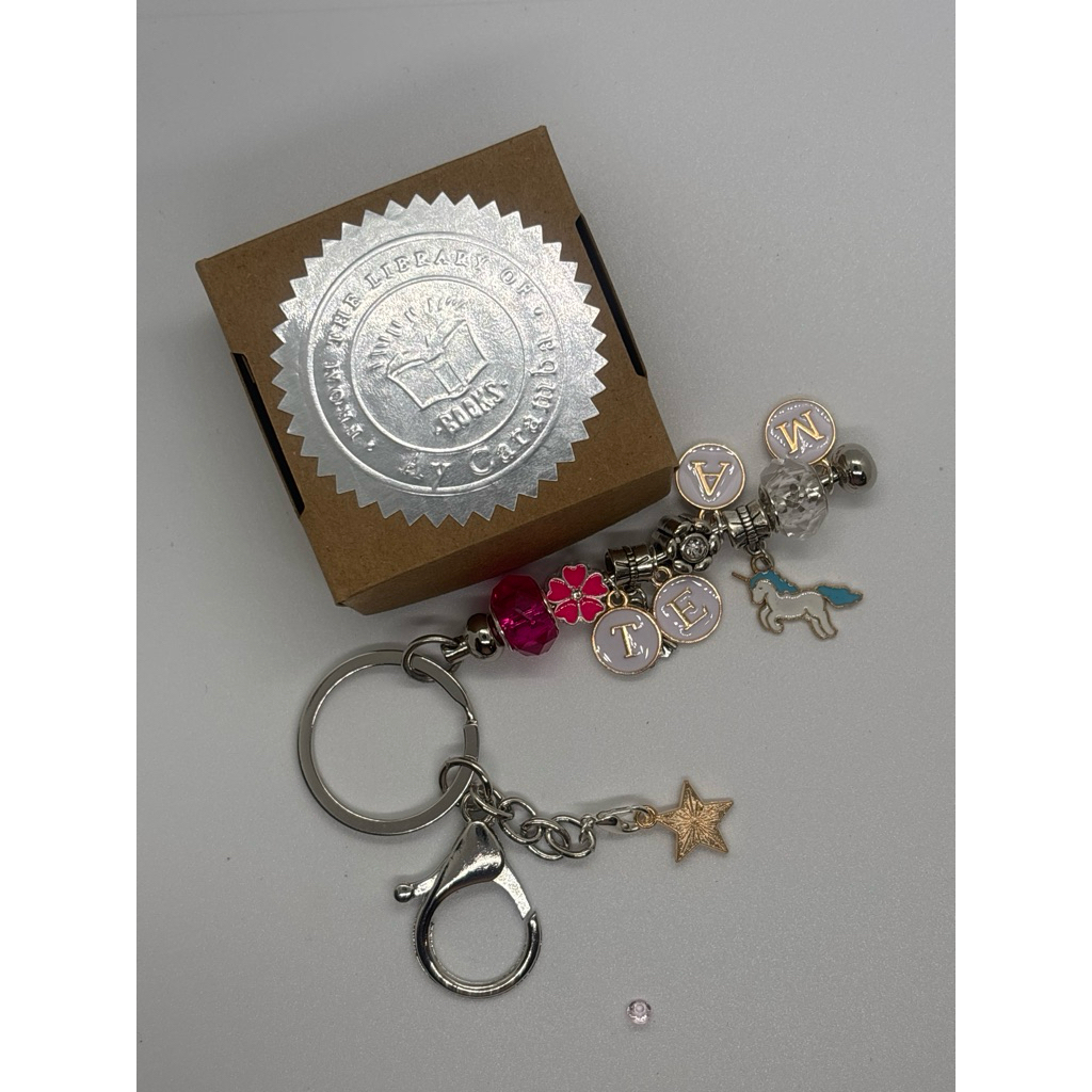keychain mixed beads and silver