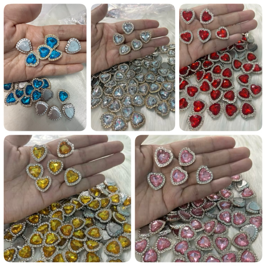 อะไหล่ตกแต่ง อะไหล่ตกแต่งรูปหัวใจ 20ชิ้น70บาท/ต่อสี