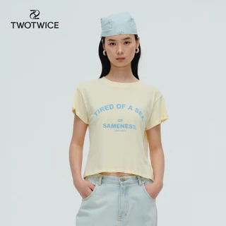 (พร้อมส่ง) Twotwice - Sea of Sameness Baby Tee - เสื้อยืดทรงสั้น