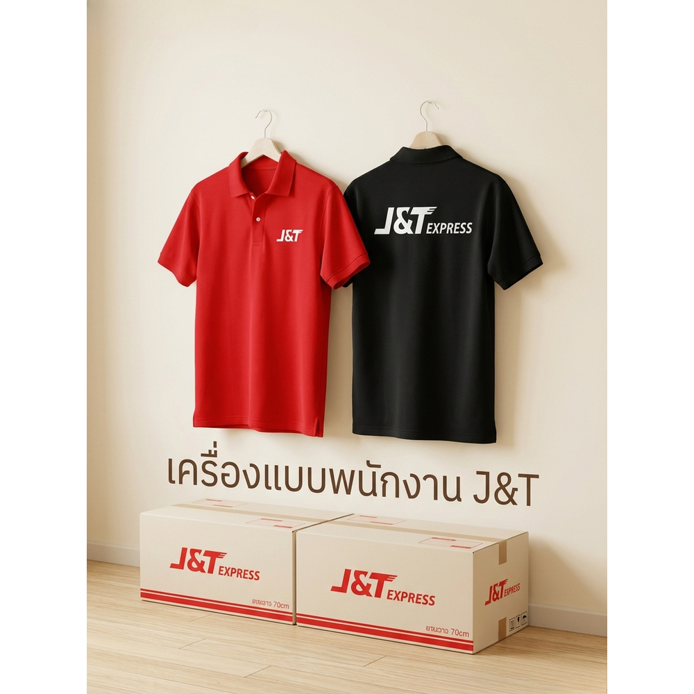 【เสื้อ polo】 Baju Polo J&T Express Polo Shirt Collar Good Fabric Thick Soft Comfortable Definitely Work S-3XL