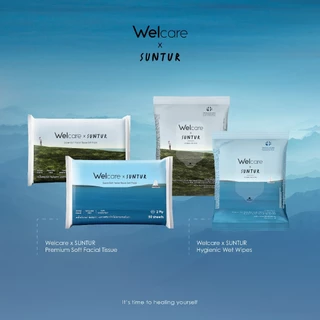 [ใหม่!] ทิชชู่ Welcare x Suntur Super Soft Facial Tissue Limited Edition ทิชชู่เช็ดหน้า พรีเมี่ยม นุ่ม เหมาะพกพา(คละลาย)