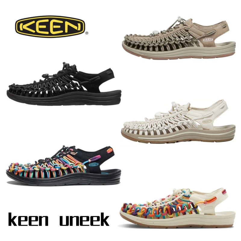 （ของแท้ 100%）Keen Uneek Black White Khaki Colorful รองเท้าแตะสำหรับผู้ชายและผู้หญิง