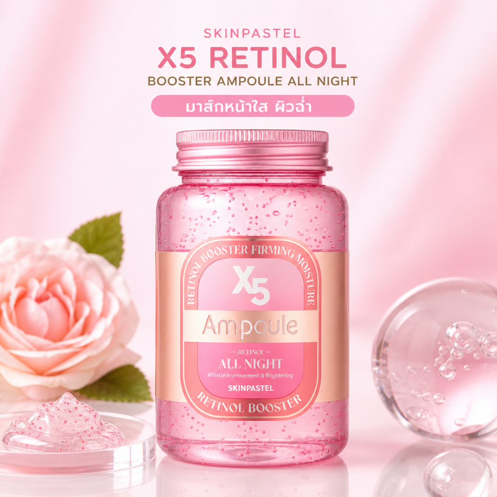 (ของแท้/ฉลากไทย) Skinpastel x5 Retinol Booster Ampoule All Night / Premium Retinol X5 Elastin Cream