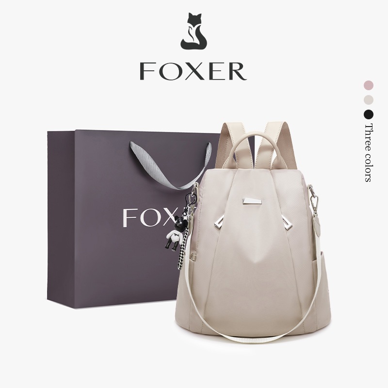 FOXER 16L กระเป๋าสะพายคู่นักเรียนกันน้ำ กระเป๋าเดินทาง สไตล์เรียบง่าย สามารถใส่โน้ตบุ๊กขนาด 13 นิ้ว