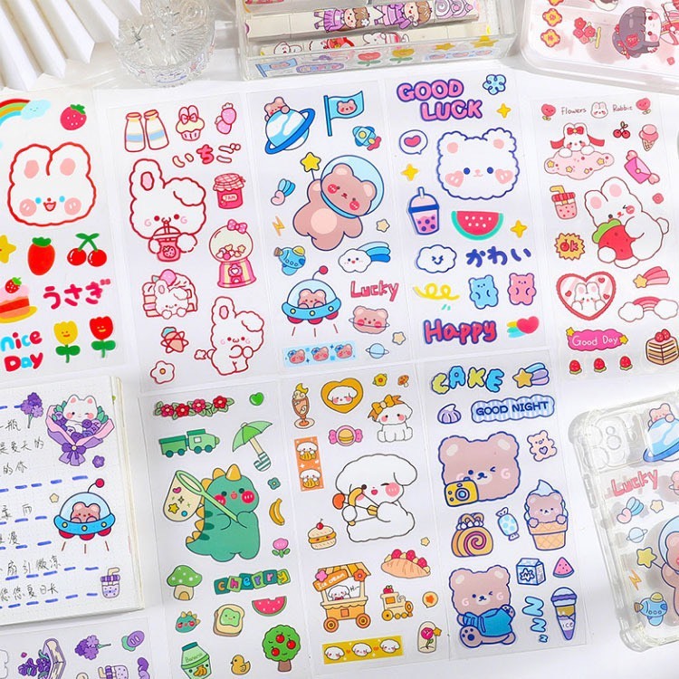 ร้านไทย สติ๊กเกอร์ Stickers สติ๊กเกอร์ไดคัต สุดน่ารัก PVC ใส กันน้ำ