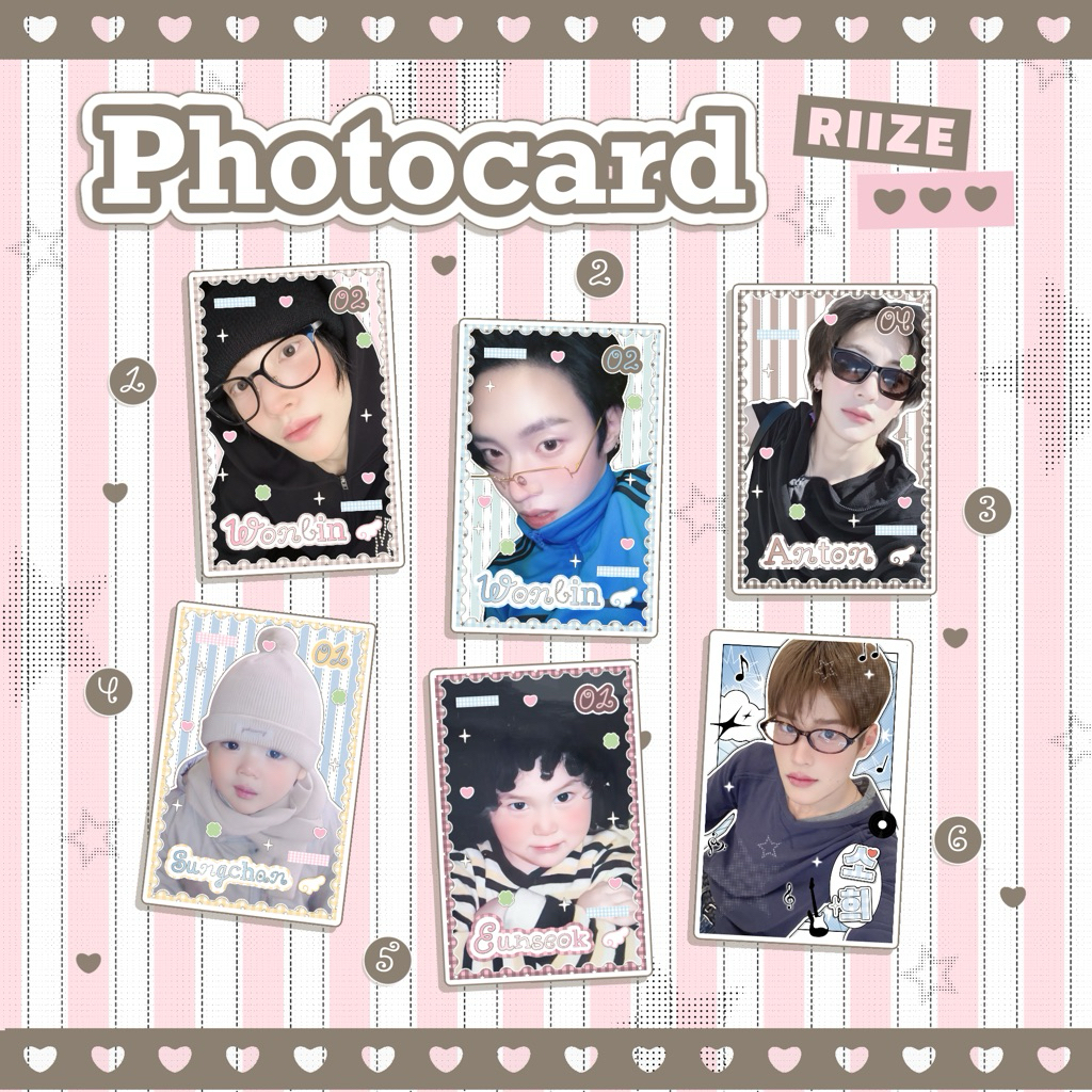 ꒰ 𝟑𝓫𝓮𝓵 ♡ ꒱ สุ่มโฟโต้การ์ดและสติกเกอร์แฟนเมด nct / riize / aespa / enhypen / heart2heart / ive 1 แพ็ค = 10 แผ่น 🛁