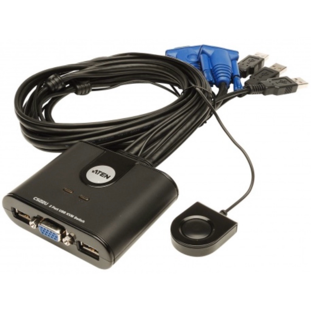 KVM SWITCH ATEN 2-port USB KVM Cable 90cm. (CS22U)
