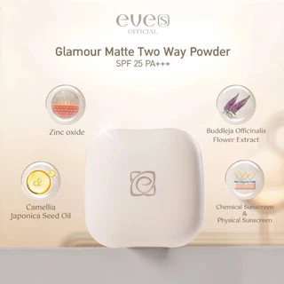 EVE'S อีฟส์ แป้งพัฟ คุมมัน กันน้ำ กันเหงื่อ แป้งฝุ่นและแป้งอัดแข็ง GLAMOUR MATTE TWOWAY POWDER SPF25 PA+++