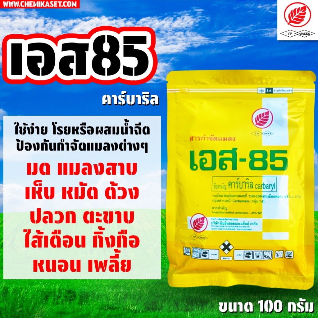 เอส85 ขนาด 100 กรัม สารป้องกันและกำจัดแมลง แมลงสาบ มด ปลวก