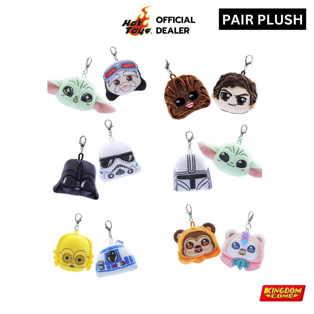 Hot Toys Keychain ของสะสม Star Wars Pair Plush Dart Vader & Stormtrooper and The Mandalorian & Grogu