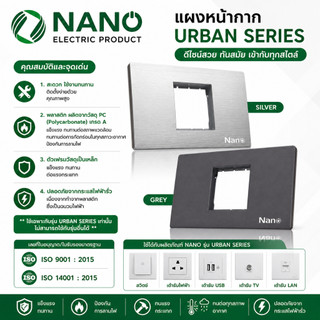 Nano แผง หน้ากาก ฝาครอบ ขอบเหลี่ยม และ สวิตซ์ 16แอมป์ 220 โวลล์ ใส่ได้เฉพาะกับรหัส UR Nano เทานั้น