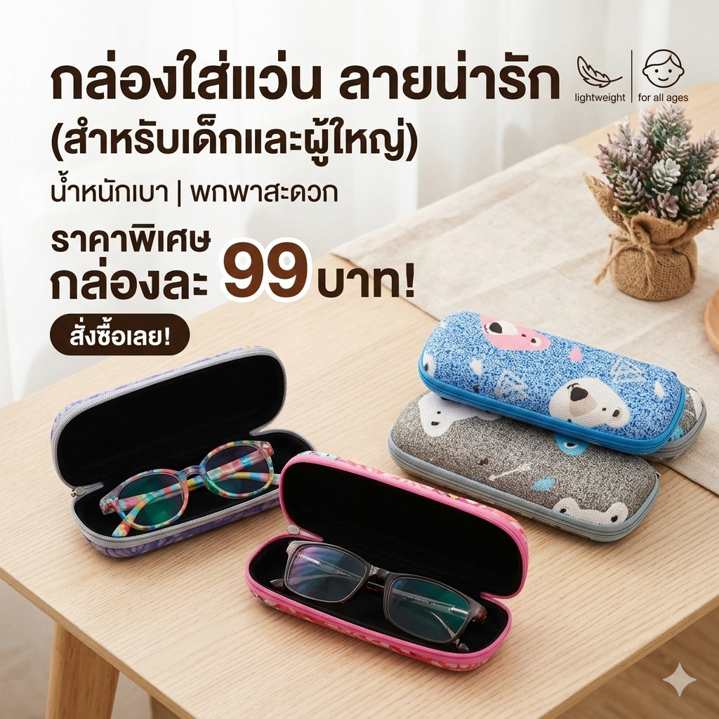 กล่องใส่แว่นเด็ก/ผู้ใหญ่ กล่องใส่แว่นตากันแดด(BG1)