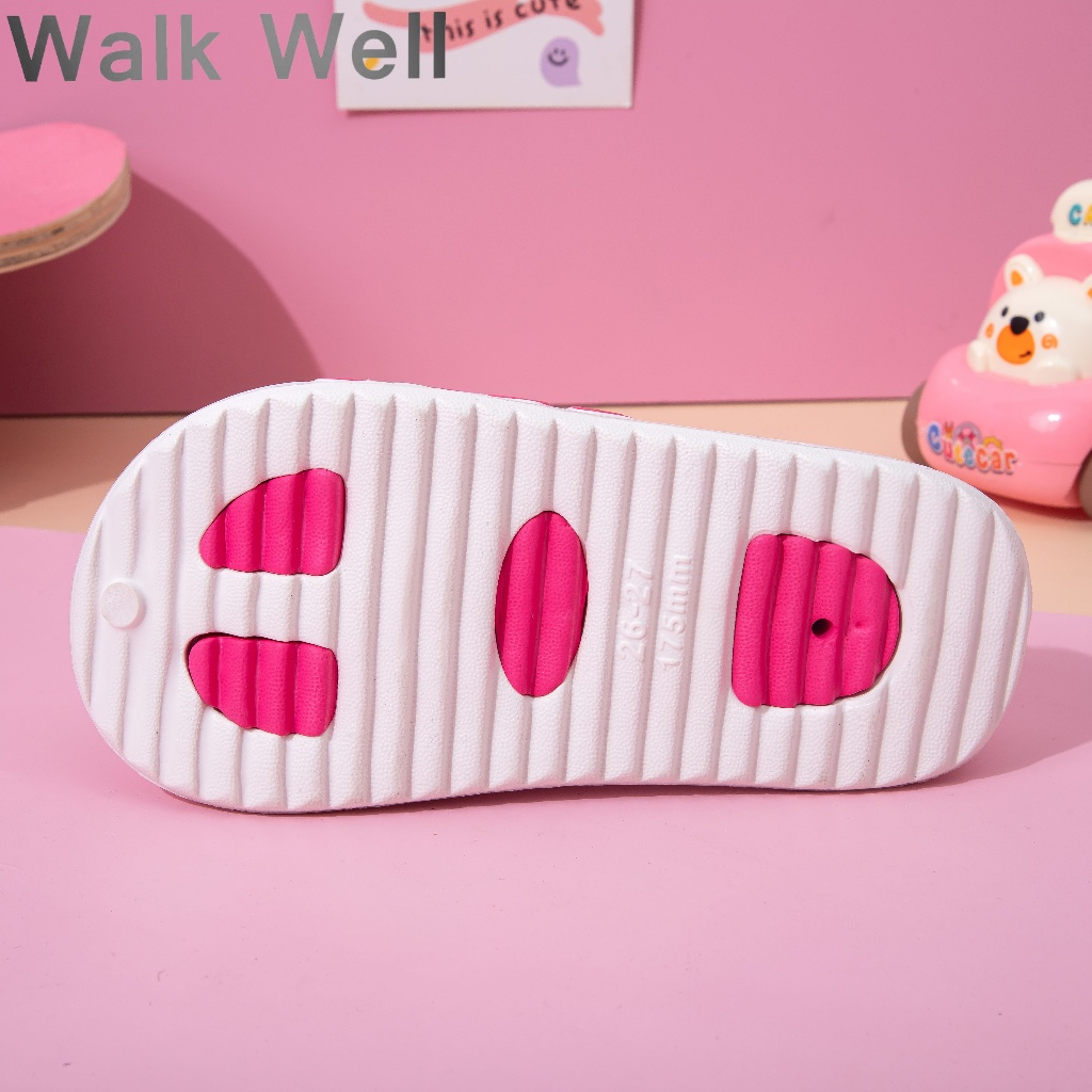 ใหม่! WALK WELLรองเท้าแตะเด็กหญิงฤดูร้อน ลายกระต่ายน่ารัก ส้นหนานุ่ม กันลื่น ใส่ในบ้าน-เล่นน้ำได้ ราคา ถูกที่สุด ดีลบีเคเค แกลเลอรีภาพที่ 9
