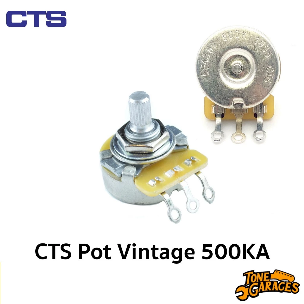 CTS Pot Split Shaft Vintage ก้นบุ๋ม 500KA (Tone/Volume)