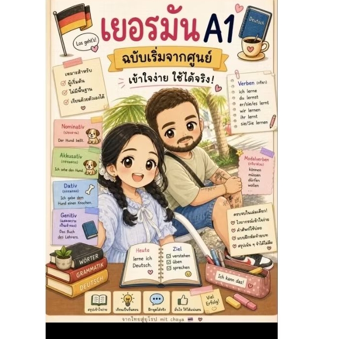 ชีทเรียนเยอรมัน A1 รวมแกรมม่า + ประโยคใช้จริง พร้อมสอบใครอยากเริ่มภาษาเยอรมันเล่มนี้ตอบโจทย์มีทั้งหมด49หน้า !!