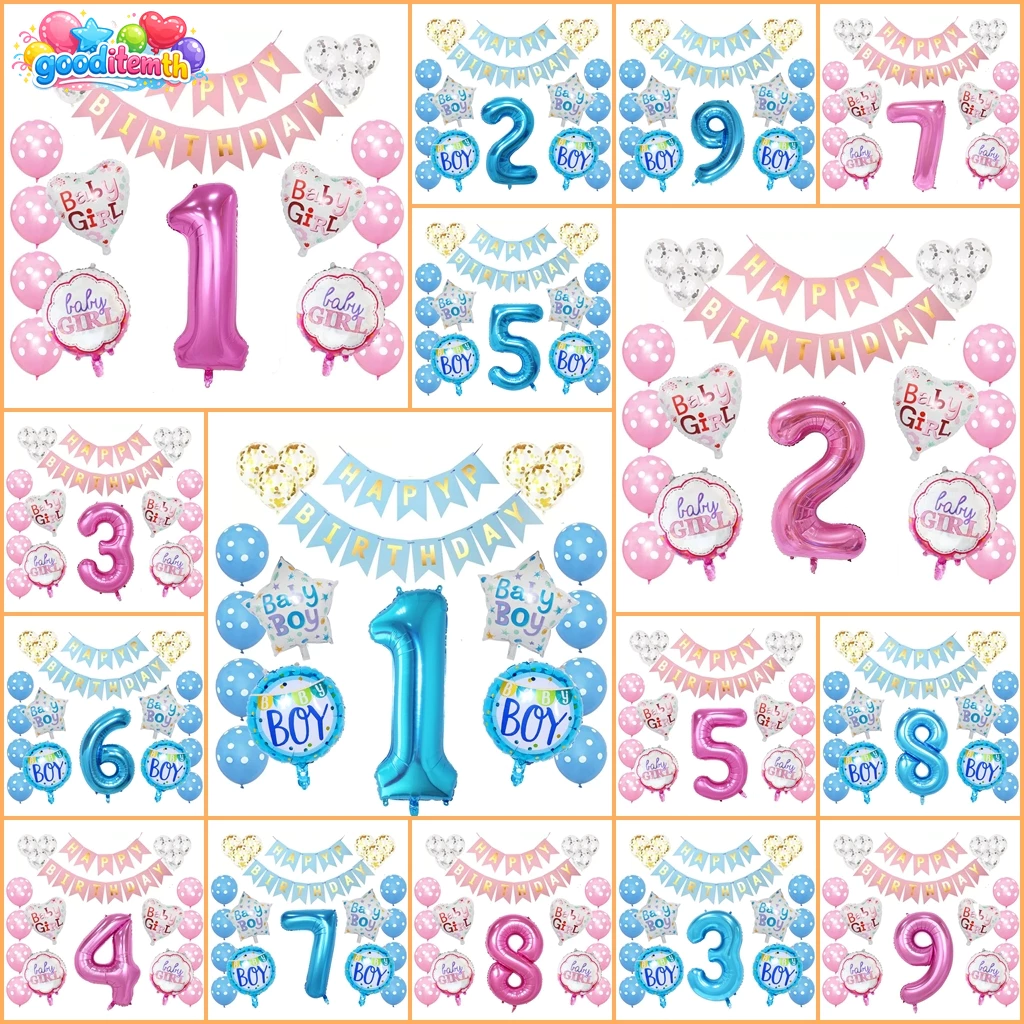 เซตลูกโป่งวันเกิด Happy Birthday พร้อมตัวเลขสุดอลังการ! (32 นิ้ว) B025