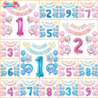 เซตลูกโป่งวันเกิด Happy Birthday พร้อมตัวเลขสุดอลังการ! (32 นิ้ว) B025
