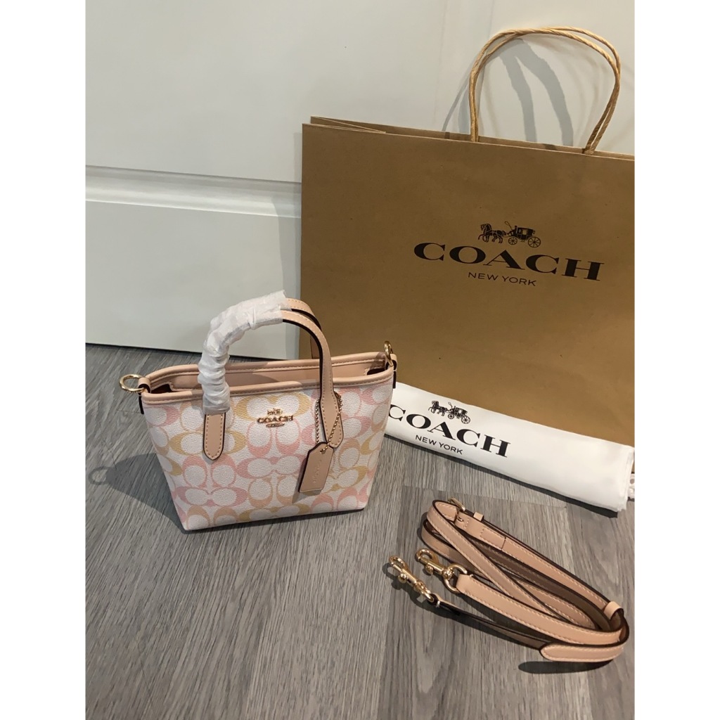 ใหม่ CEK02, COACH COACH COACH OFFICIAL OLEY LADY CITY 15 กระเป๋าสะพายไหล่ 1 ข้าง กระเป๋าสะพายข้างขนา