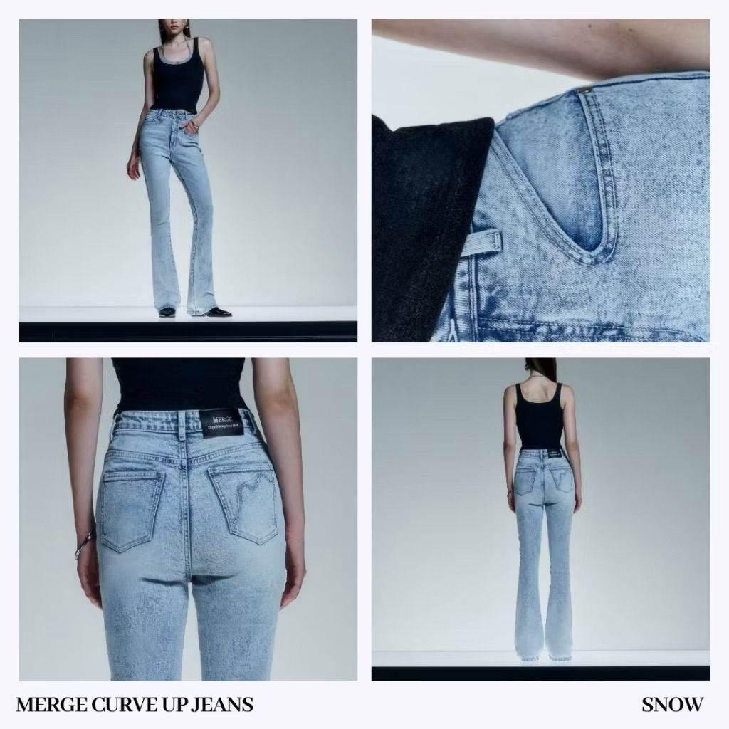 Merge Curve Up jeans S.2XL สี Snow
