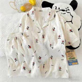 🧸พร้อมส่ง ชุดนอนผ้าไหมญี่ปุ่น ( แขนสั้น + ขาสั้น ) มีคุณภาพ ผ้านิ่ม ใส่สบาย