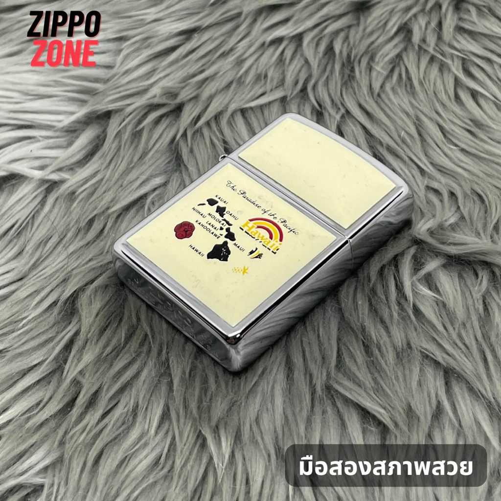 Zippo แท้ มือสอง ติดemblemเกาะ Hawaii | ไฟแช็ค Zippo USA ของแท้ | พร้อมส่ง