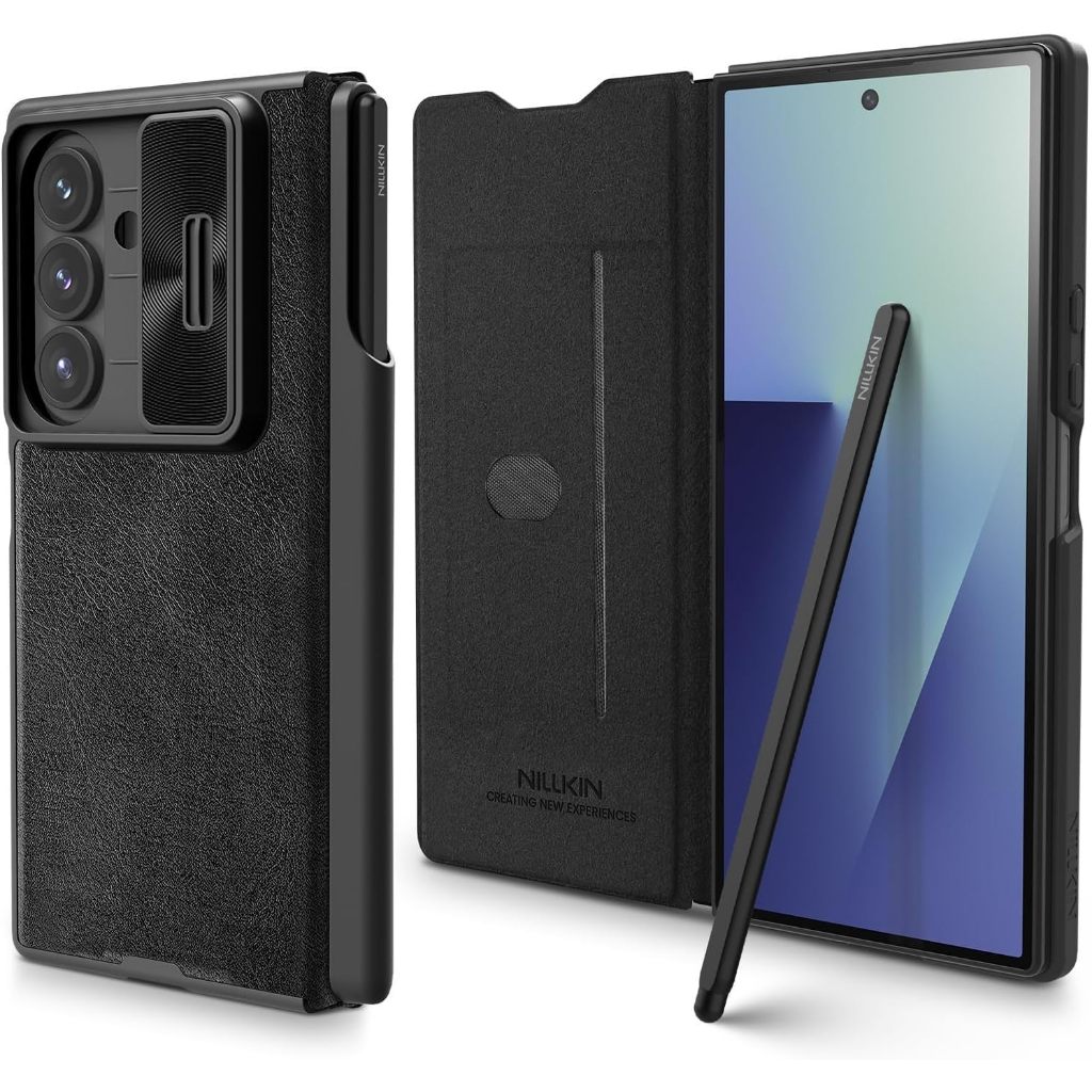 NILLKIN Qin เคส Samsung Z Fold 7 / Fold7 เคสมีปากกา Stylus เคสเปิดปิดกล้อง ป้องกันเลนส์กล้อง
