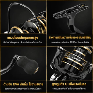 รอกสปิน แขนโยกคู่โลหะทั้งหมดออกแบบแรงขนถ่าย 8 กก รอกเบท รอก รอกตกปลา