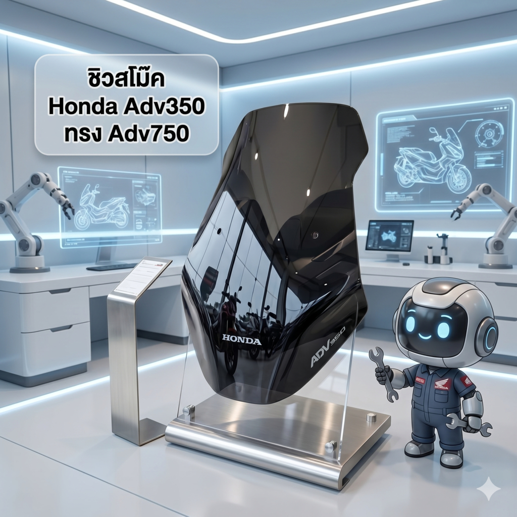 ชิวสโม๊ค Honda Adv350 ทรง Adv750 สูง 21.5นิ้ว หนา 4 mm  Wind shield 4 mm for Honda Adv350🐸M