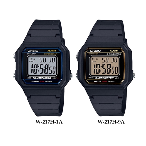 CASIO นาฬิกาข้อมือผู้ชาย สายเรซิ่น รุ่น W-217,W-217H,W-217H-1A,W-217H-9A