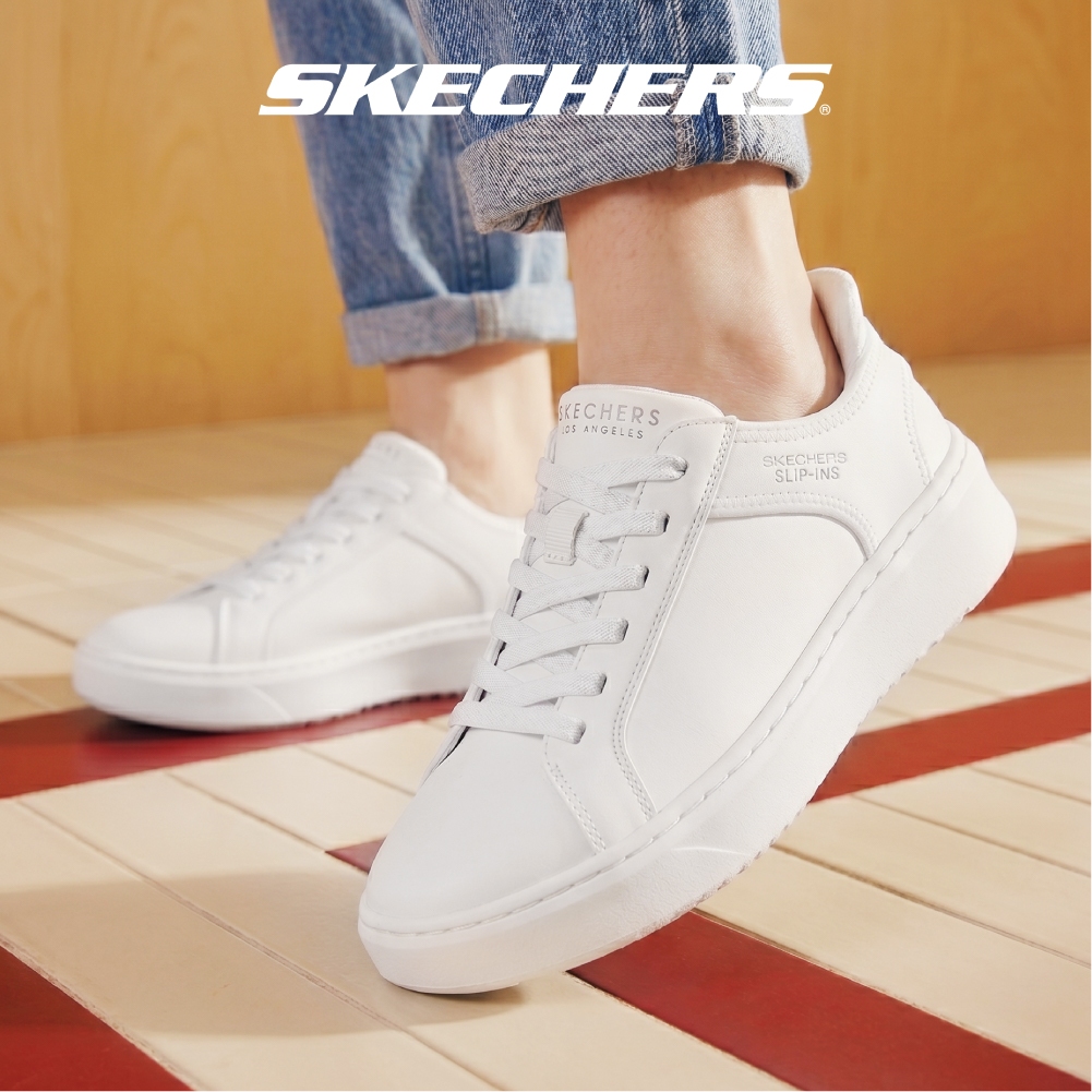 Skechers สเก็ตเชอร์ส รองเท้าผู้ชาย Men Court Break Street Shoes - 183177-WHT - Air-Cooled Memory Foam