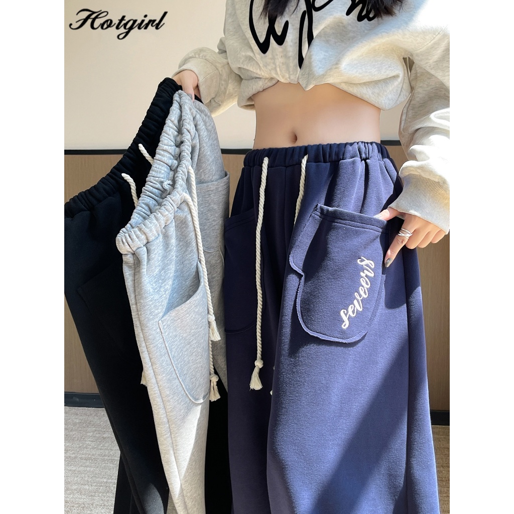 Hotgirl พร้อมส่ง กางเกงยีนส์ขายาวทรงหลวมโค้งเว้าสไตล์เรโทรสำหรับผู้หญิง S-XL สไตล์สตรีทสุดอินเทรนด์