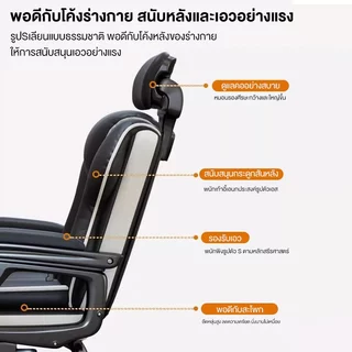 F&G เก้าอี้คอม เก้าอี้เกมมิ่ง เก้าอี้สำนักงาน ปรับเอนหลังได้ 90°–135° นั่งนานไม่เมื่อย พร้อมที่พักศีรษะและที่วางเท้า