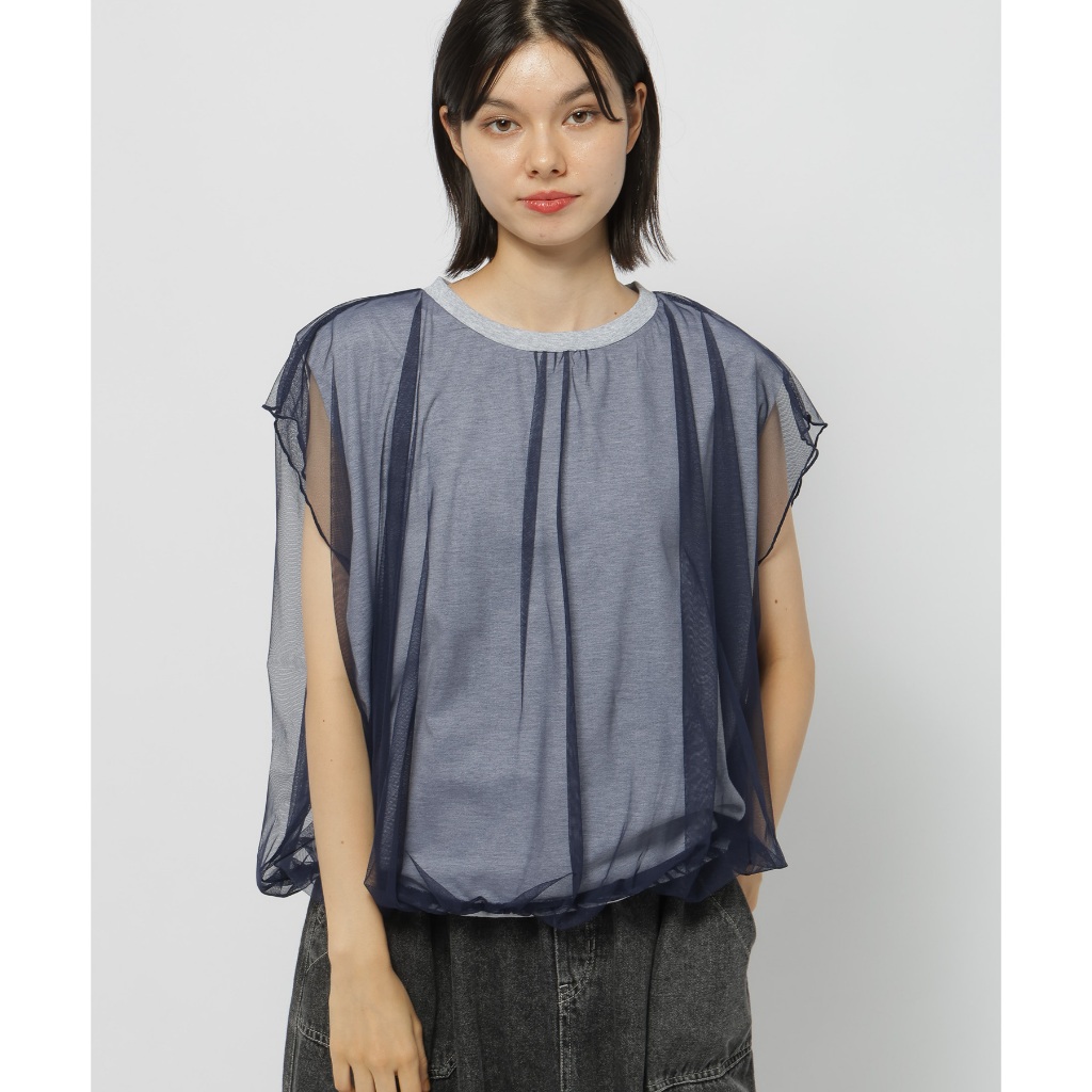 niko and...เสื้อยืด ผ้าชีฟอง Tulle Docking Sleeveless Top
