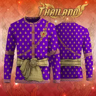 เสื้อยืดพิมพ์ลาย ลายไทยชายแขนยาว เนื้อผ้าไมโครเกรดพรีเมี่ยม