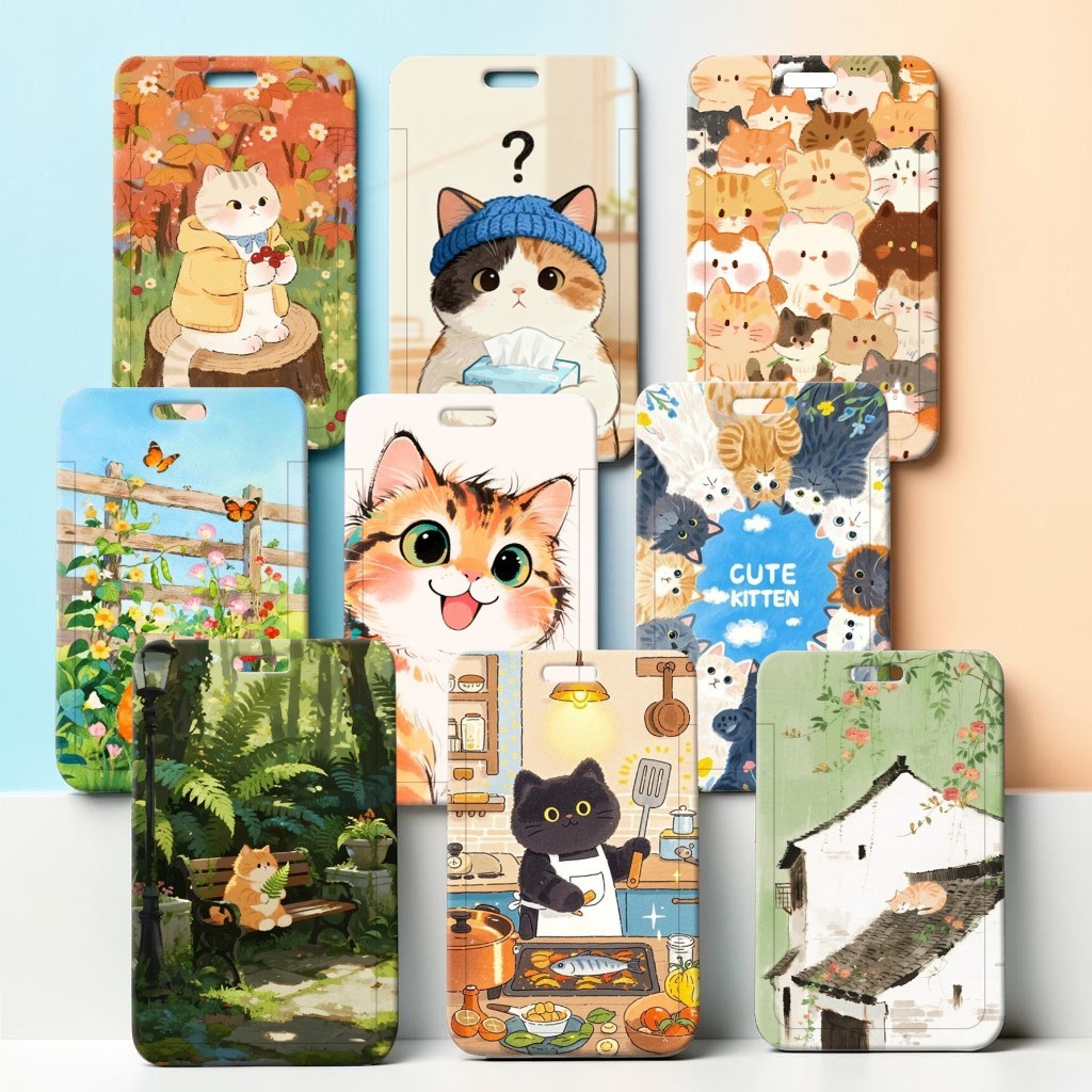[พร้อมส่ง] card holder ที่ใส่บัตรลายน้องแมวหลากสไตล์ Cat Collection ใส่บัตรพนักงาน บัตรโดยสาร ฯลฯ Biangels